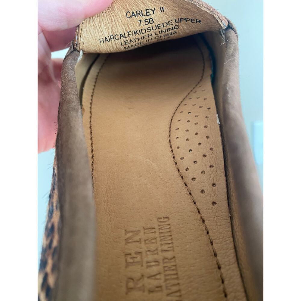 NWT Lauren Ralph Lauren Carley II Brown Leopard Print Calf Hair-On Loafers 7.5 B - Picture 9 of 9